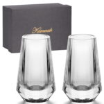 Crystal Whiskey Glasses Set of 2, Handcrafted Shot Glasses