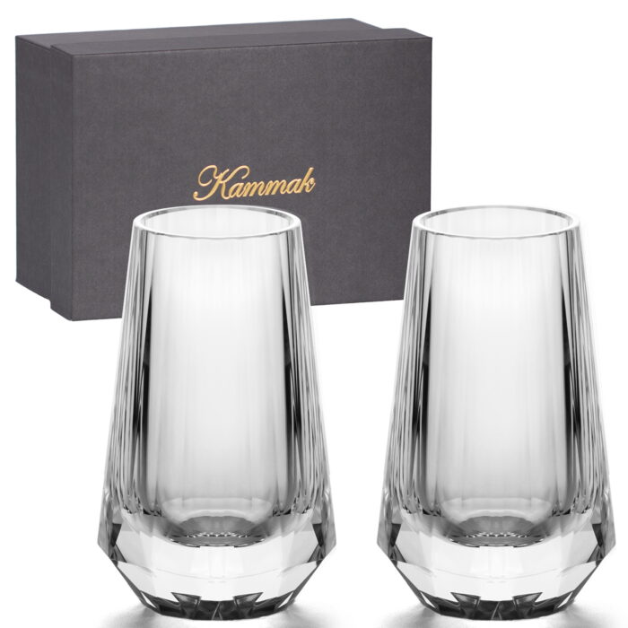 Crystal Whiskey Glasses Set of 2, Handcrafted Shot Glasses - Image 1