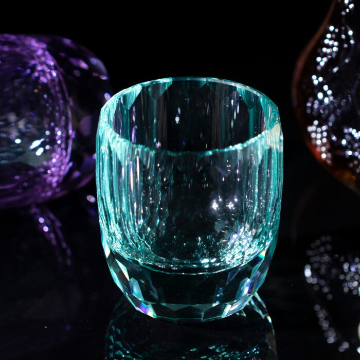 Crystal Whiskey Glasses Set of 2, 7oz Old Fashioned Glasses Purple + Mint Green - Image 3