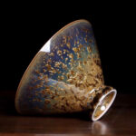 Ceramic Tea & Coffee Cups Set of 2 - Vintage Crystalline Glaze Espresso Mugs - Image 4