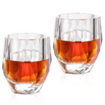 Geometric Faceted Whiskey Glass 7.78 oz with Stable Base