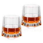 Artisan Etched Crystal Old Fashioned Glass 8.79 oz with Base