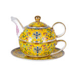 Yellow Tea Cups and Saucer Set for Coffee Teapot and Cup Set