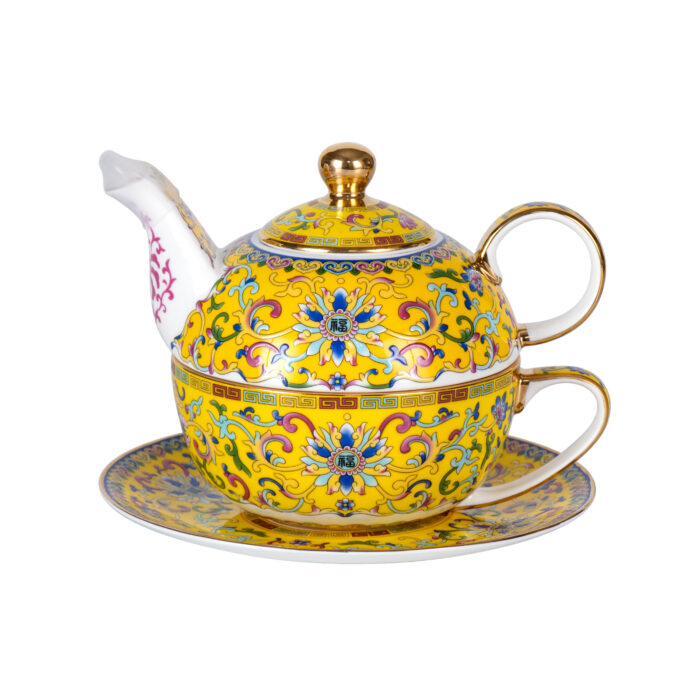 1 Yellow Tea Cups and Saucer Set for Coffee Teapot and Cup Set - Image 1