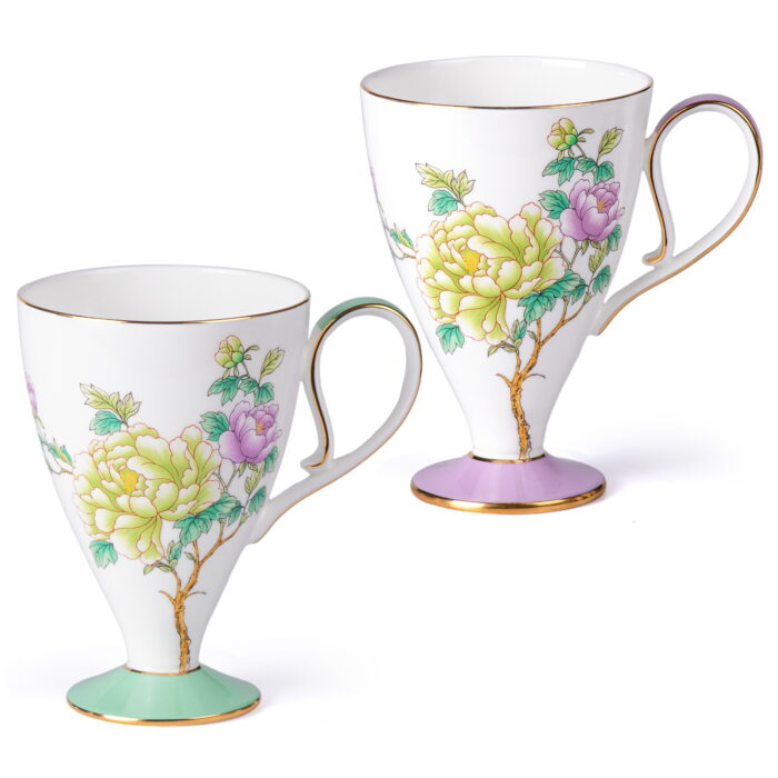 Bone China Mugs Set of 2 Fine 15oz Ceramic Coffee Mug - Image 2
