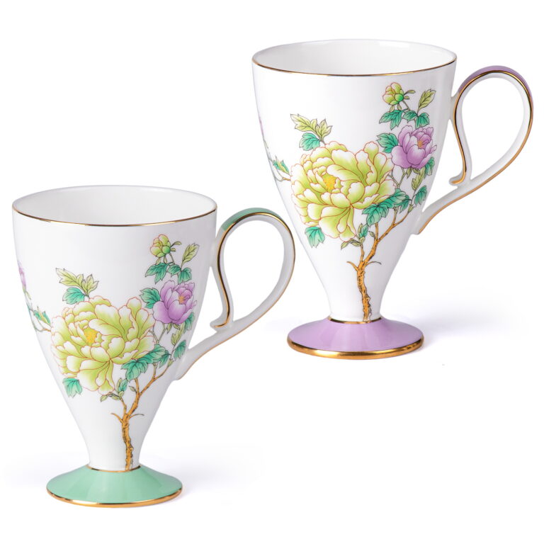 Bone China Mugs Set of 2 Fine 15oz Ceramic Coffee Mug – detail view 2