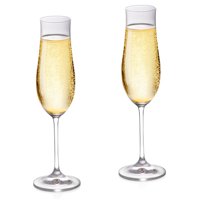 Champagne Flutes, Crystal Champagne Glasses Set of 2, 6.3oz - Image 1