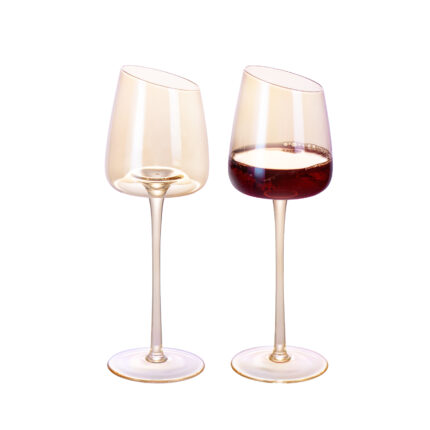 Wine Glasses Set of 2 9.47 oz Crystal Wine Glasses Amber