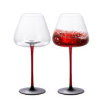 Wine Glasses Set of 2 24.35 oz Black Base Crystal Wine Glasses