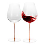 Wine Glasses Set of 2 24.35 oz Orange Crystal Wine Glasses