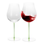 Wine Glasses Set of 2 24.35 oz Crystal Wine Glasses Green