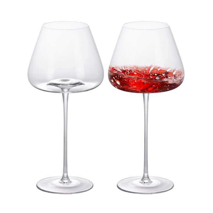 Wine Glasses Crystal Red and White 23oz Wine Glasses Set of 2 - Image 1