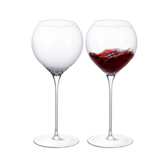 Wine Glasses Crystal Red and White 18.6oz Wine Glasses Set of 2 - Image 1