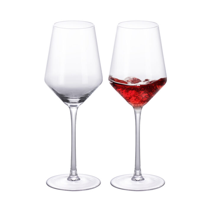 Wine Glasses Crystal Red and White 14oz Wine Glasses Set of 2 - Image 1