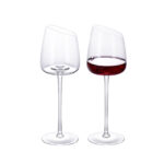 Hand Blown Crystal Bordeaux Wine Glasses Set of 2 9.47oz Matte