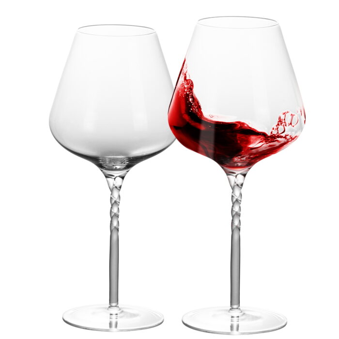 Wine Glasses Crystal Red and White 19oz Wine Glasses Set of 2 - Image 1