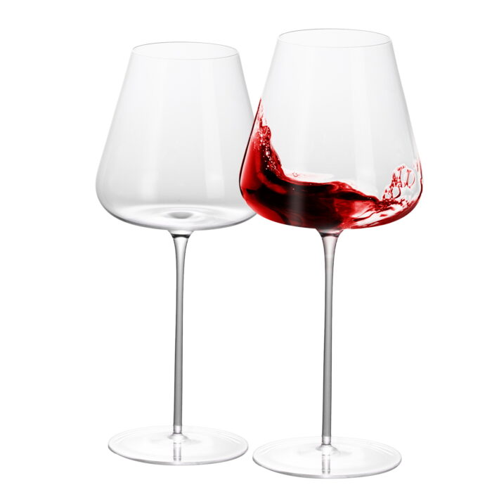 Wine Glasses Crystal Red and White 16.9oz Wine Glasses Set of 2 - Image 1