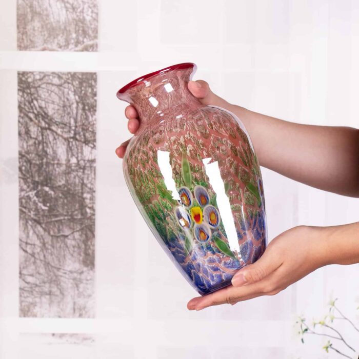 Glass Vases for Flower, Unique Hand Blown Colorful Glass Vase - Image 3