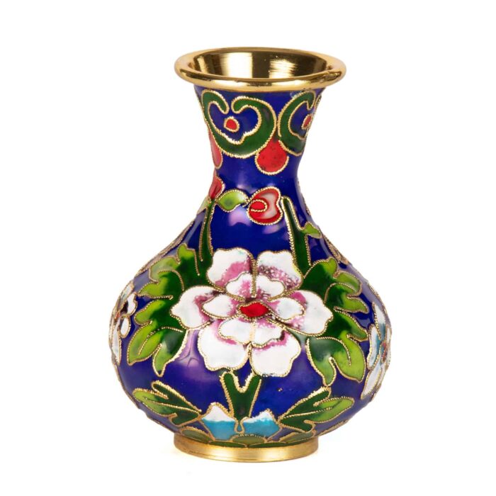 Enamel Small  Decorative  Vase With Floral Patterns For Home - Image 2