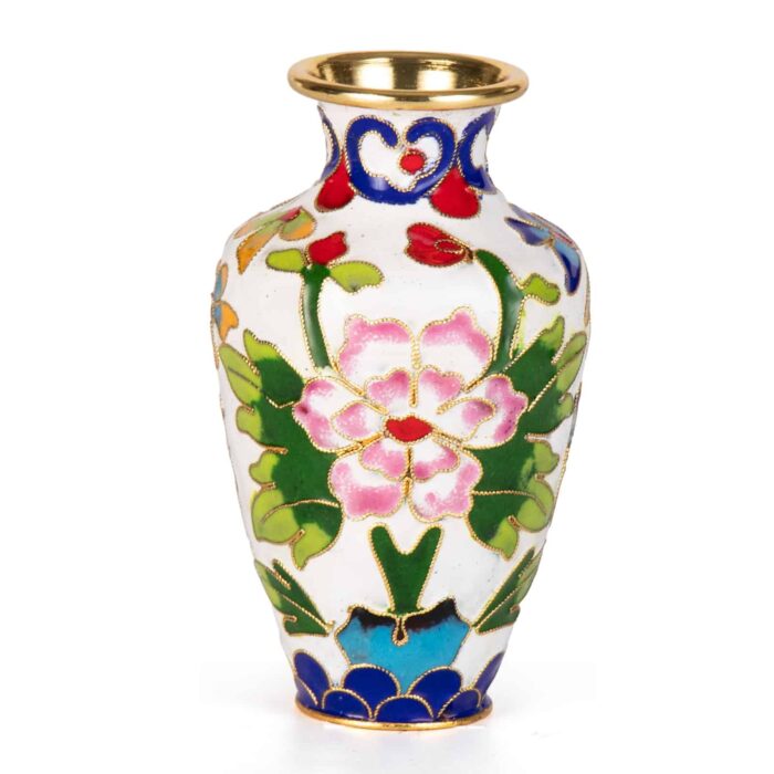 Handcrafted Ornamental Enamel Metal Flower Vase Style - Image 2