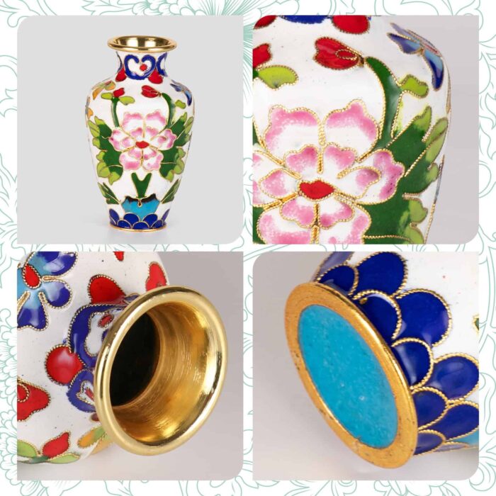 Handcrafted Ornamental Enamel Metal Flower Vase Style - Image 4