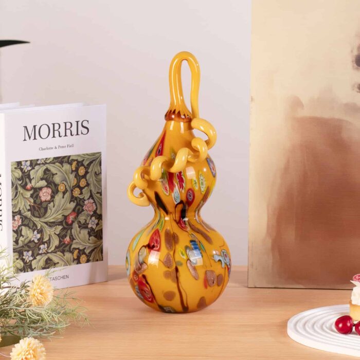 1763455345473_219_4_compressed Handmade Blown Coloured Glaze Art Gourd Statue - Image 1