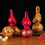 Handmade Blown Coloured Glaze Art Gourd Statue - Image 6
