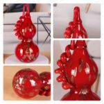 Handmade Blown Coloured Glaze Art Gourd Statue - Image 3