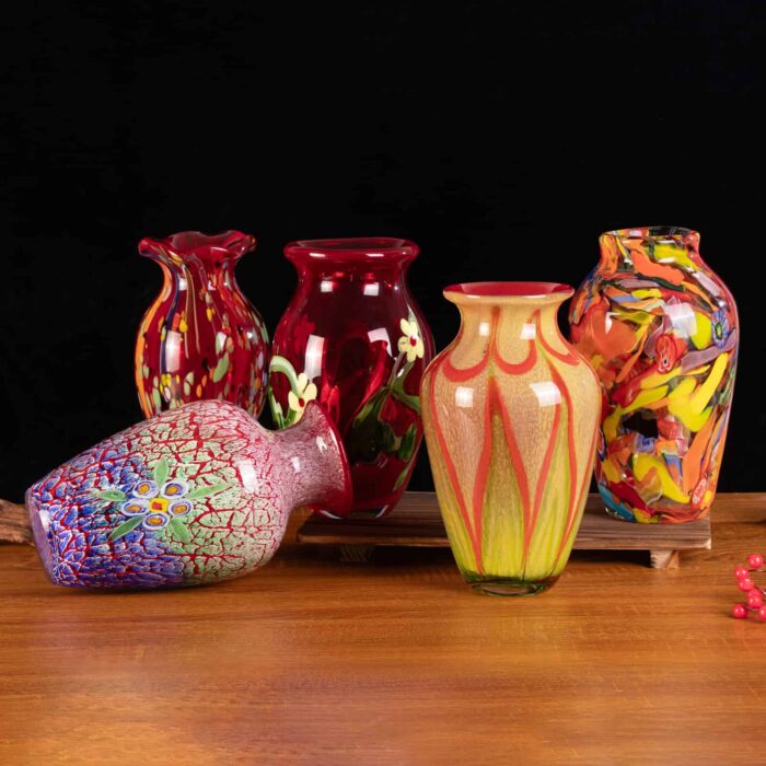 Handmade Blown Coloured Glaze Art Gourd Statue - Image 5