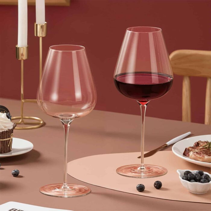 Elegant Red Wine Glasses 17oz For Christmas Dinner Set of 2 - Image 2