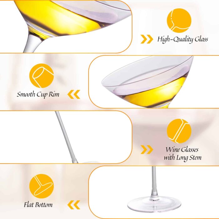 Martini Glasses Set of 2, 4.9 oz Clear Crystal Cocktail Glasses - Image 4