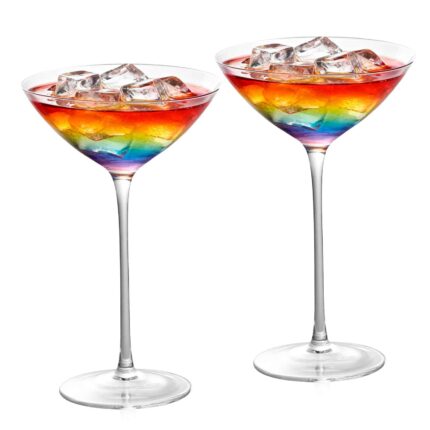Martini Glasses Set of 2, 4.9 oz Clear Crystal Cocktail Glasses