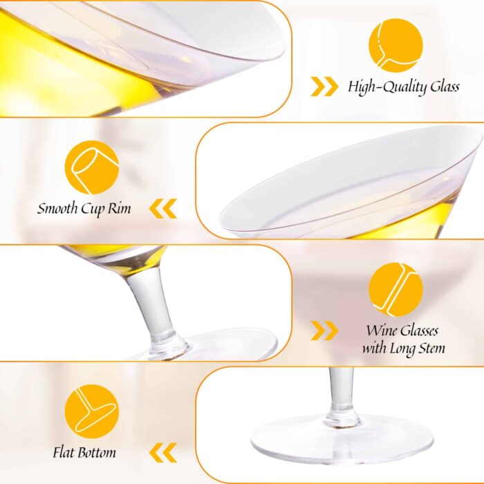 Martini Glasses Set of 2, 5.41 oz Clear Crystal Cocktail Glasses - Image 3