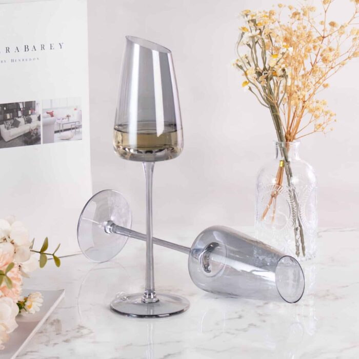 Wine Glasses Set of 2, 7.44 oz Hand Blown - Image 2