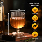 Drinking Glasses 8oz Crystal Water Goblet Glass Set of 2 - Image 5