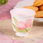 Ceramic Tea Cups Small 2.5oz Cute Vintage Coffee Cup Set of 2 - Image 3