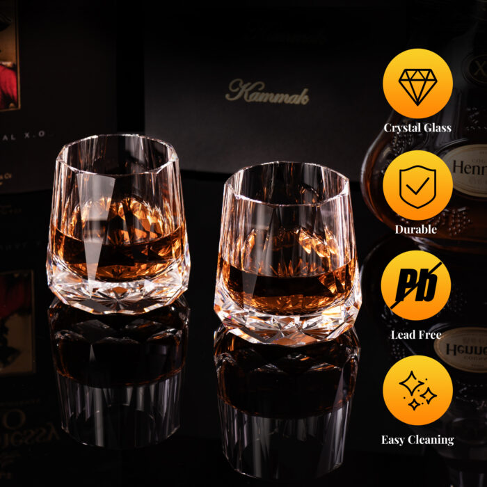 K9 Crystal Diamond Tumbler 10 oz Lead-Free Whiskey Glass - Image 3