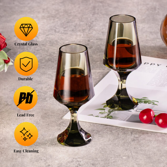 Black K9 Crystal Snifter Glass Set Stemmed Whiskey Glass - Image 5