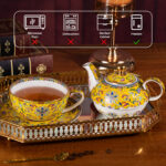 Yellow Tea Cups and Saucer Set for Coffee Teapot and Cup Set - Image 5