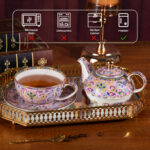 Pink Tea Cups and Saucer Set for Coffee Tea Pot and Saucers - Image 4