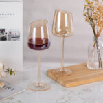 Wine Glasses Set of 2 9.47 oz Crystal Wine Glasses Amber - Image 4