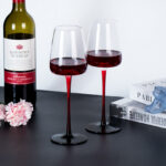 Wine Glasses Set of 2 12.17 oz Black Base Crystal Wine Glasses - Image 4