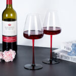 Wine Glasses Set of 2 16.06 oz Black Base Crystal Wine Glasses - Image 4