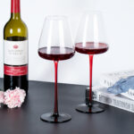 Wine Glasses Set of 2 19.61 oz Black Base Crystal Wine Glasses - Image 3