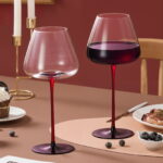 Wine Glasses Set of 2 23.67 oz Red Crystal Wine Glasses - Image 4