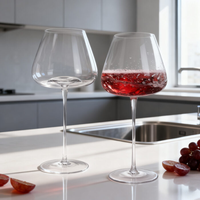 Wine Glasses Crystal Red and White 23oz Wine Glasses Set of 2 - Image 4