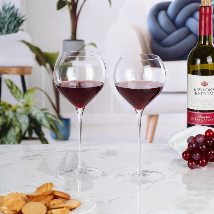Wine Glasses Crystal Red and White 18.6oz Wine Glasses Set of 2 - Image 4