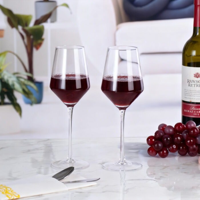 Wine Glasses Crystal Red and White 14oz Wine Glasses Set of 2 - Image 4