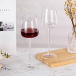 Hand Blown Crystal Bordeaux Wine Glasses Set of 2 9.47oz Matte - Image 4