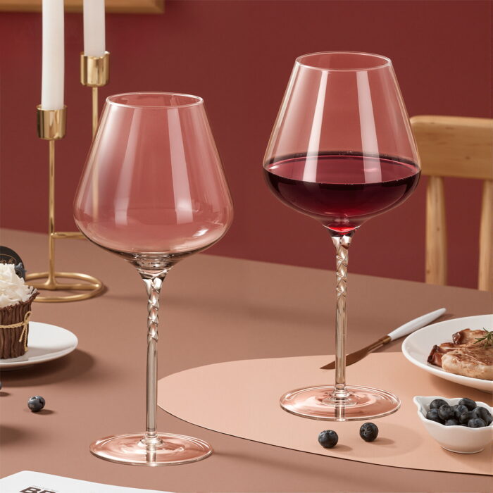 Wine Glasses Crystal Red and White 19oz Wine Glasses Set of 2 - Image 4